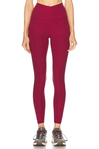 Beyond Yoga Spacedye At Your Leisure High Waisted Midi Legging In Bordeaux Heather