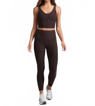 Beyond Yoga Spacedye At Your Leisure High Waisted Midi Legging In Dark Chocolate Heather In Black