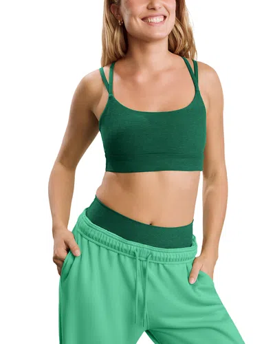 Beyond Yoga Spacedye Back To It Strappy Sports Bra In Green