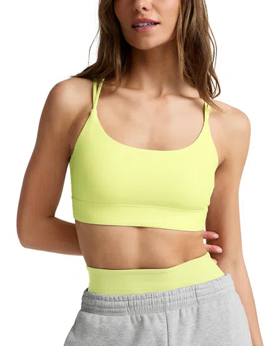 Beyond Yoga Spacedye Back To It Strappy Sports Bra In Yellow