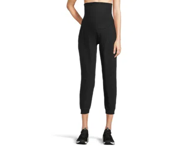 Beyond Yoga Spacedye Beyond The Bump Maternity Midi Joggers Women's Casual Pants Darkest Night: Xs (us Women's 2 In Black