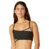 Beyond Yoga Spacedye Blocked At Your Leisure Yoga Sports Bra In Black