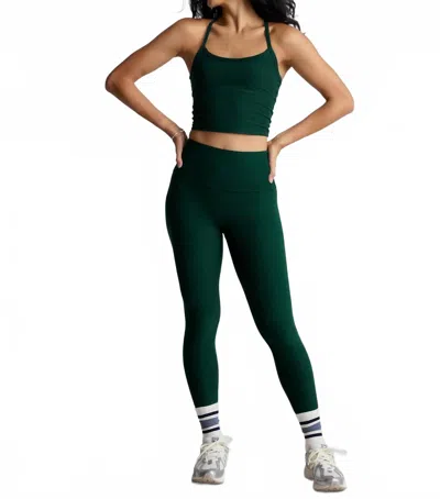 Beyond Yoga Spacedye Caught In The Midi High Waist Legging In Dark Spruce Green Heather In Multi