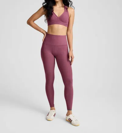Beyond Yoga Spacedye Caught In The Midi High Waist Legging In Smooth Mauve Heather In Purple