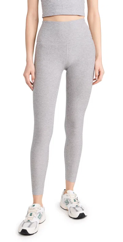 BEYOND YOGA SPACEDYE CAUGHT IN THE MIDI HIGH WAIST LEGGINGS SILVER MIST