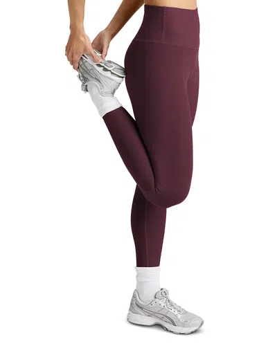 Beyond Yoga Spacedye Caught In The Midi High Waisted Legging In Burgundy