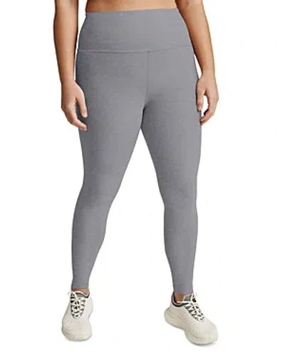 Beyond Yoga Spacedye Caught In The Midi High Waisted Legging In Cloud Grey Heather