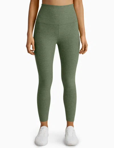 Beyond Yoga Spacedye Caught In The Midi High Waisted Legging In Moss Green Heather