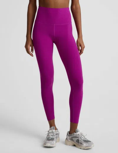 Beyond Yoga Spacedye Caught In The Midi High Waisted Legging In Berry Bliss Heather In Purple