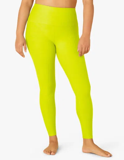 Beyond Yoga Spacedye Caught In The Midi High Waisted Legging In Chartreuse Heather In Green