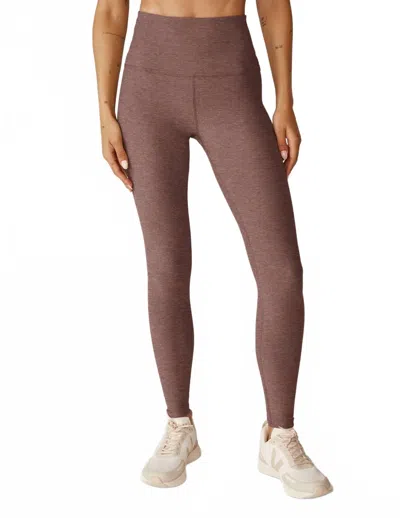 Beyond Yoga Spacedye Caught In The Midi High Waisted Legging In Rose Brush Heather