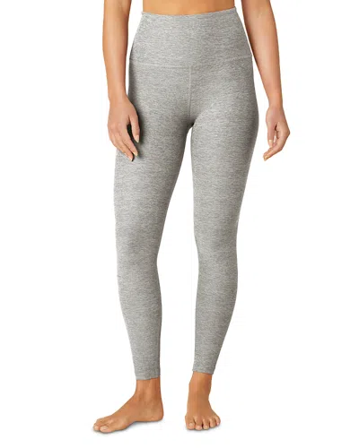 BEYOND YOGA SPACEDYE CAUGHT IN THE MIDI HIGH WAISTED LEGGING IN SILVER MIST