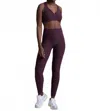 Beyond Yoga Spacedye Caught In The Midi High Waisted Leggings In Eggplant Purple Heather In Brown