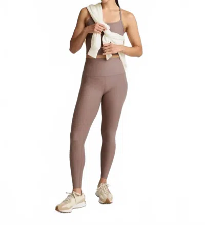 Beyond Yoga Spacedye Caught In The Midi High Waisted Leggings In Rosey Taupe Heather In Multi