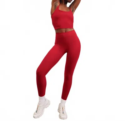 Beyond Yoga Spacedye Caught In The Midi Highwaist Legging In Holly Red Heather In Multi