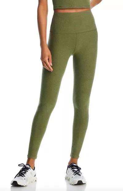 Beyond Yoga Spacedye Caught In The Midi Legging In Moss Green