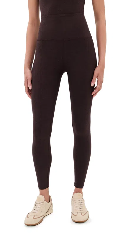 Beyond Yoga Spacedye Caught In The Midi Leggings Dark Chocolate Heather In Brown