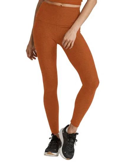 Beyond Yoga Spacedye Caught In The Midi Leggings In Warm Clay Heather In Multi