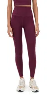 Beyond Yoga Spacedye Caught In The Midi Leggings Midnight Burgundy Heather In Gold