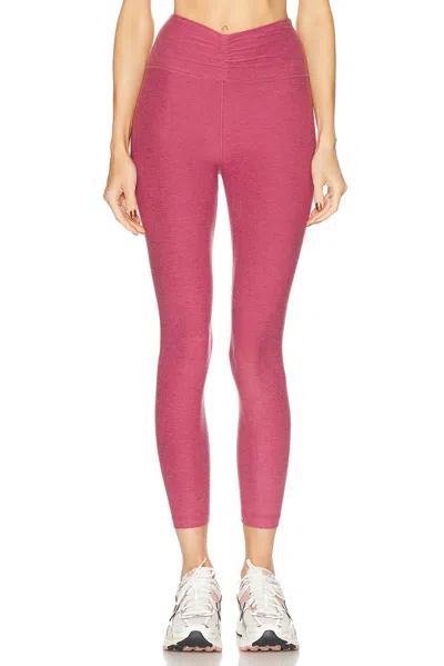 Beyond Yoga Spacedye Centered Midi Legging In Pink