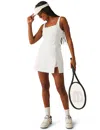 Beyond Yoga Court Appeal Space Dye Active Minidress In White