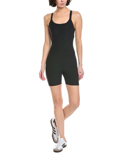 Beyond Yoga Spacedye Cross-back 5in Biker Jumpsuit In Black