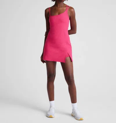 BEYOND YOGA SPACEDYE FEARLESS MINI DRESS IN VIVID PINK HEATHER