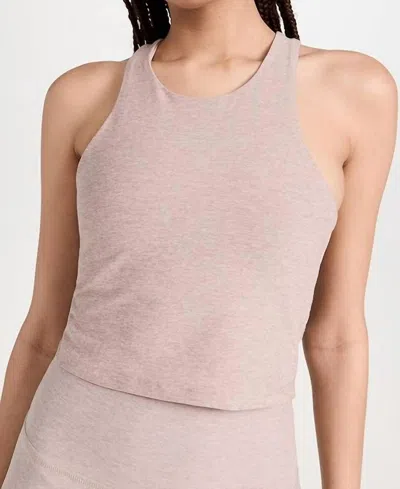 Beyond Yoga Spacedye Focus Cropped Tank In Chai