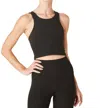 Beyond Yoga Spacedye Focus Cropped Tank In Darkest Night In Black