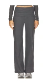 Beyond Yoga Spacedye Foldover Wide Leg Pant In Grey
