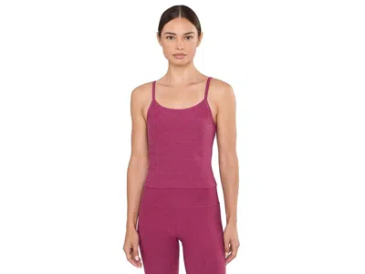 Beyond Yoga Spacedye Forever Waist Length Tank Top Women's Clothing Pomegranate Heather: Md, Elastane/polyester In Pink