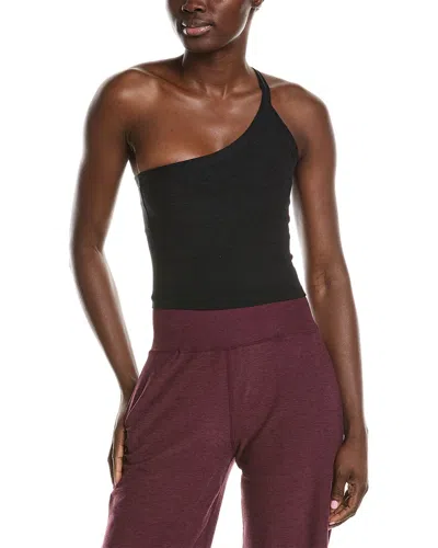 Beyond Yoga Spacedye Fresh One Shoulder Cropped Tank Top In Black