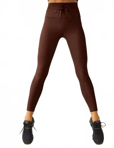 Beyond Yoga Spacedye Go Pocket Midi Legging In Chocolate Heather In Brown