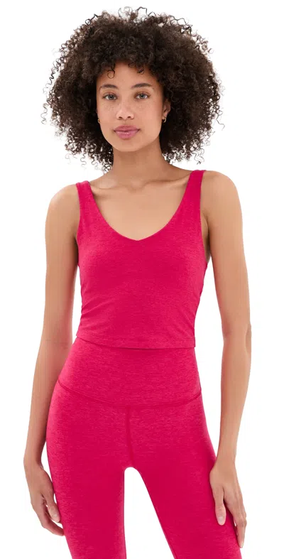 Beyond Yoga Spacedye Good Day Cropped Tank Berry Red Heather