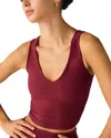 Beyond Yoga Power Beyond Strive Cropped Tank Top In Merlot In Bordeaux Heather