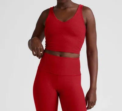 Beyond Yoga Spacedye Good Day Cropped Tank Top In Holly Red Heather