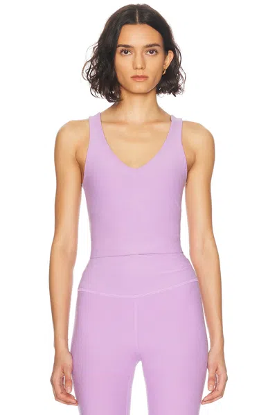 Beyond Yoga Spacedye Slim Racerback Cropped Tank Top In Lilac Petal Heather