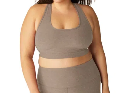 Beyond Yoga Spacedye Got Your Back Sports Bra - Plus Size In Birch Heather In Gray