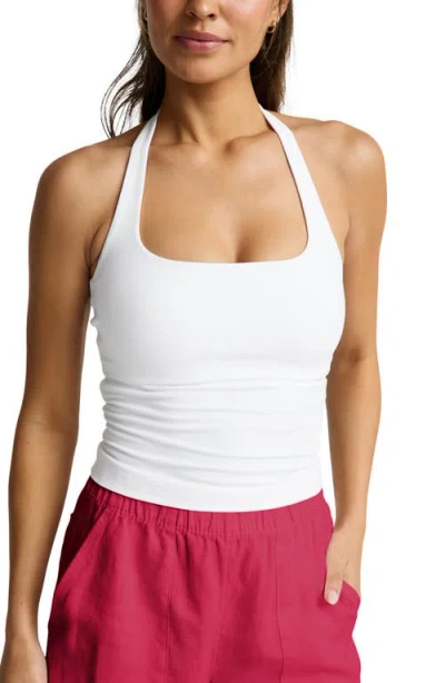 Beyond Yoga Spacedye Halter Crop Tank In White