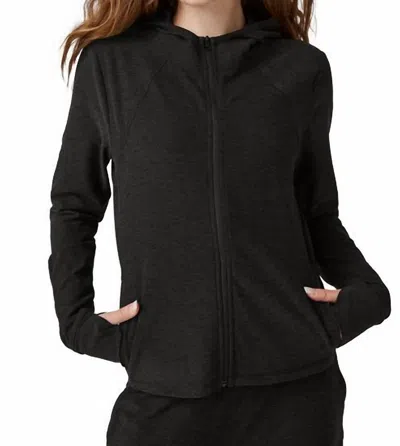 Beyond Yoga Spacedye High Energy Hoodie In Darkest Night In Black