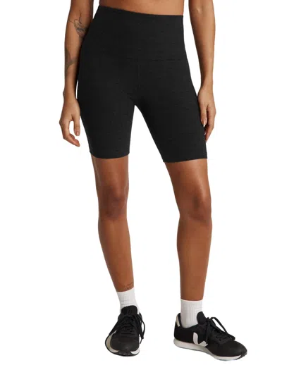 Beyond Yoga Spacedye In The Mix High-waist Biker Shorts In Darkest Night
