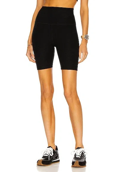 Beyond Yoga Spacedye In The Mix High-waist Biker Shorts In Darkest Night