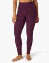 Beyond Yoga Spacedye High Waisted Midi Legging In Aubergine In Red