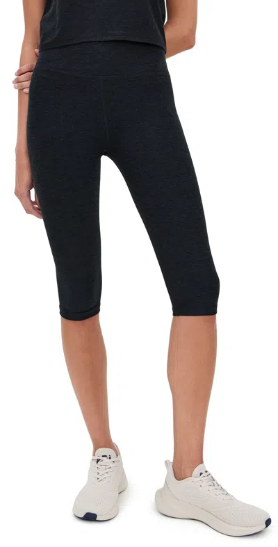 Beyond Yoga Spacedye High Waisted Pedal Pusher Leggings Darkest Night In Black