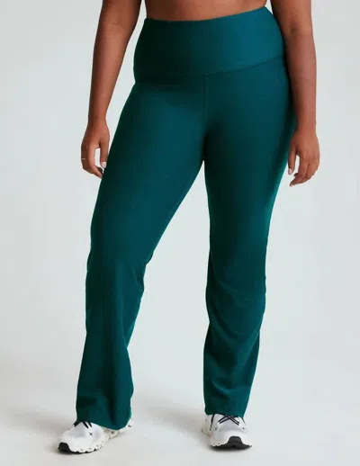 Beyond Yoga Spacedye High Waisted Practice Pants In Majestic Blue Heather In Green