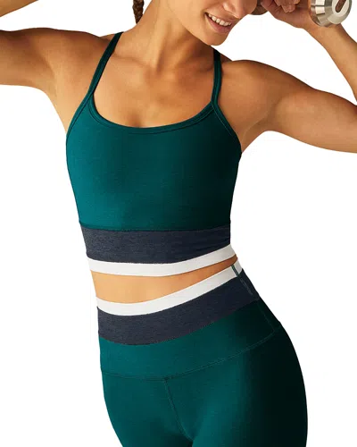 Beyond Yoga Spacedye Horizon Color Block Crop Tank Top In Majestic Blue Tri-color