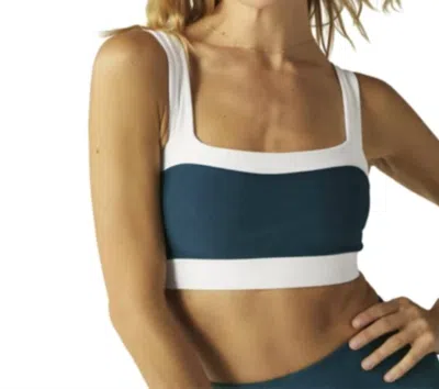 Beyond Yoga Spacedye Horizon Colorblock Bra In Majestic Blue Heather