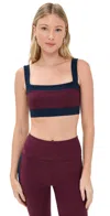 Beyond Yoga Spacedye Horizon Colorblocked Sports Bra In Burgundy