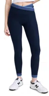 BEYOND YOGA SPACEDYE IN THE MIX HIGH WAISTED MIDI LEGGINGS NOCTURNAL NAVY