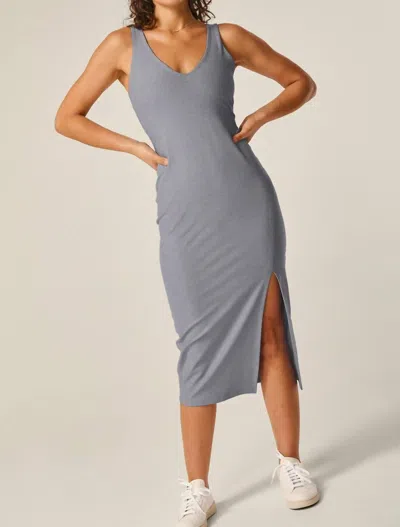 Beyond Yoga Spacedye Inspire Midi Dress In Cloud Grey Heather